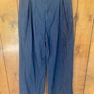 Wide Leg Denim Jeans - Dark Blue Flare